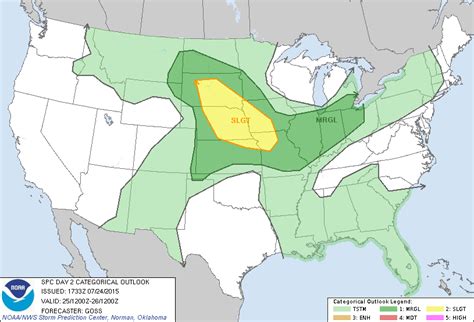 Storm Prediction Center Jul 24 2015 1730 UTC Day 2 Convective Outlook