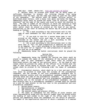 Municipal Elections Ballots And Template Price List Doc Template