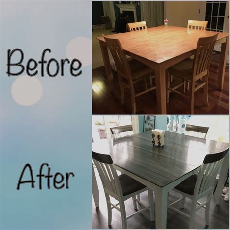 Wood Table Refinish Into Gray Refurbished Kitchen Tables Kitchen