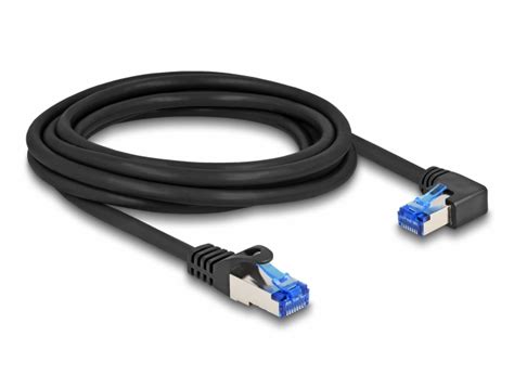 Cablu De Retea RJ45 Cat 6A SFTP LSOH Drept Unghi 90 Grade Dreapta 3m