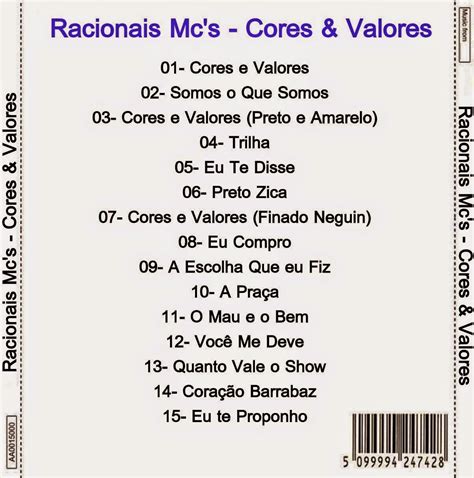 Cores E Valores Racionais - Racionais Mc's - Cores e Valores (2014) | Gigante das Capas