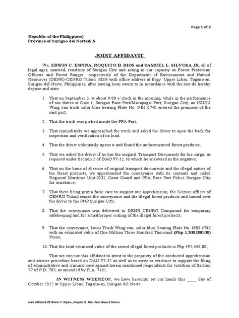 Affidavit Cenro Tubod Pdf Affidavit Common Law