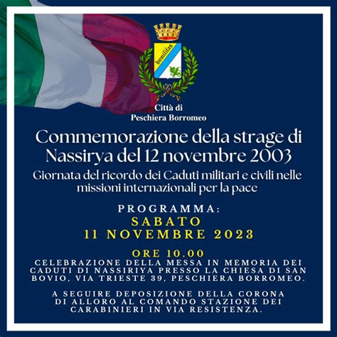 Commemorazione Della Strage Di Nassirya Citt Di Peschiera Borromeo