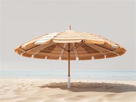 Premium AI Image Straw Beach Umbrella Isolated On Transparent Or