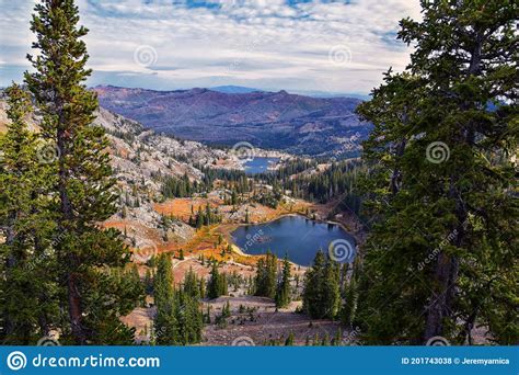 Lake Mary Martha Catherine Views From Trail To Sunset Peak On The Great