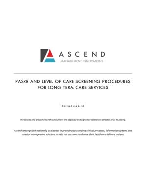 Fillable Online Pasrr And Level Of Care Screening Procedures Fax Email