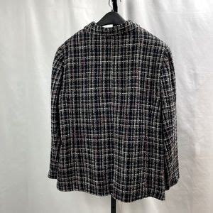 Dressbarn Jackets Coats Dressbarn Black And Gray Plaid Tweed