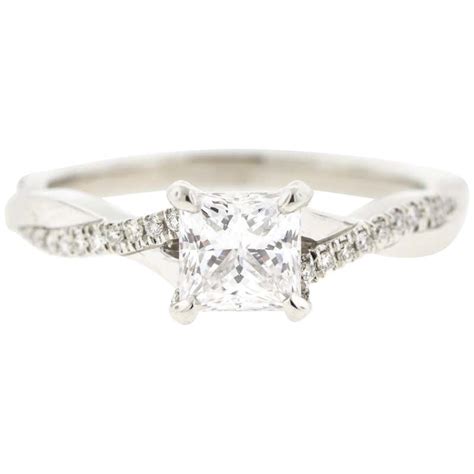 Princess Cut Diamond Ring with Diamond Side Stones 'GIA Certified' For ...