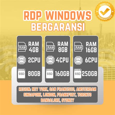 Jual Rdp Vps Windows Emulator Bulanan Ram 4GB 8GB 16GB Full Garanti 1