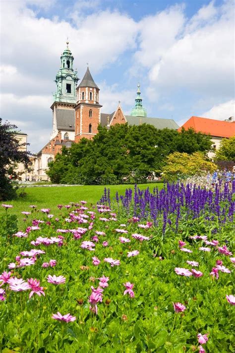 Zamek Krakow Panoramy Wawel Poland Obraz Stock Obraz złożonej z