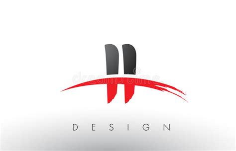 Ii I I Brush Logo Letters With Red And Black Swoosh Brush Front Stock