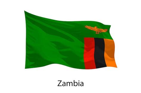 3d Realista Ondeando La Bandera De Zambia Aislado Vector Premium