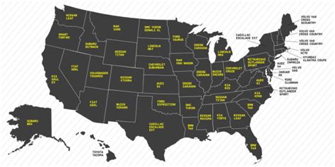 Infographic This U S Map Reveals The Top Selling Cars State By Stat