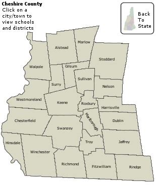 Nh Counties And Towns Map Maping Resources