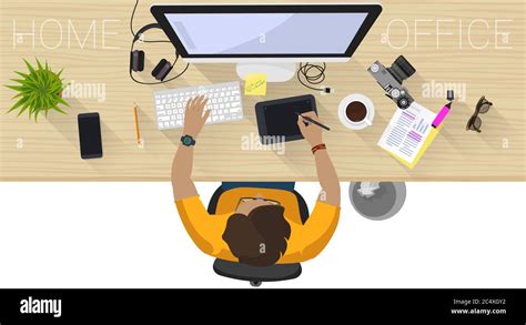 Workplace Concept Flat Design Stock Vector Image And Art Alamy