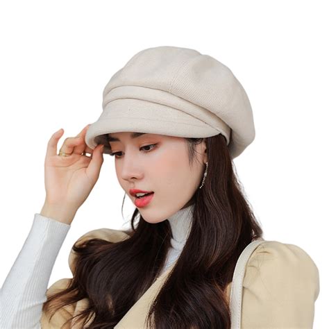 Visland Womens Newsboy Hats Fall Wool Cabbie Beret Tweed Girls Paperboy