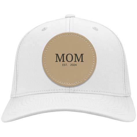 Cap For Mom │est 2024 Vegan Leather Patch Personalized Mom Hat For Mo