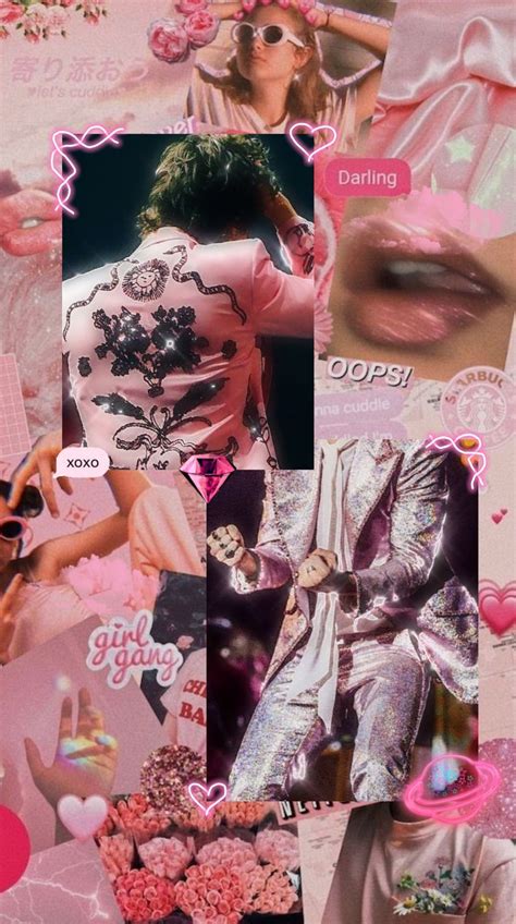 Harry Styles Pink Aesthetic Collage - Solahino