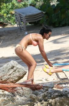 SWIMWEAR Maya Jama Bikini On The Beach In Barbados December