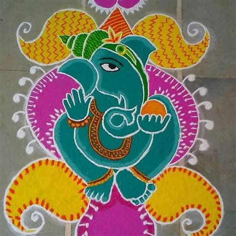 Ganpati rangoli image | Rangoli designs, Wallpaper, Indian gods