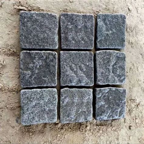 Dark Grey Granite Cobblestone For Landscaping 4 X 4 X 4inch L X W X