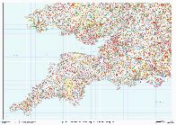 South West England Postcode District Wall Map : XYZ Maps