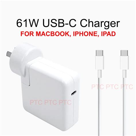 61W Type C AC Power Adapter Charger For Apple MacBook Pro 13 A1718