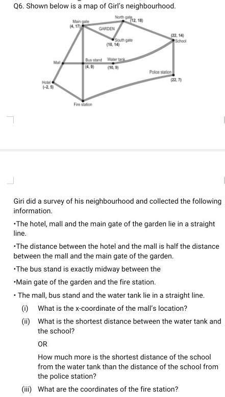 Q Shown Below Is A Map Of Girl S Neighbourhood Girl Did A Survey Of