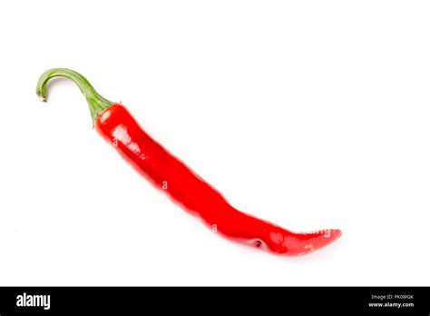 Hot Red Chili Pepper Isolated On White Background Stock Photo Alamy