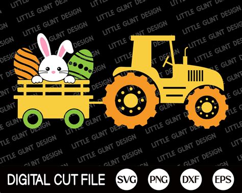 Rabbit In Tractor Svg Easter Svg Happy Easter Svg Easter Etsy