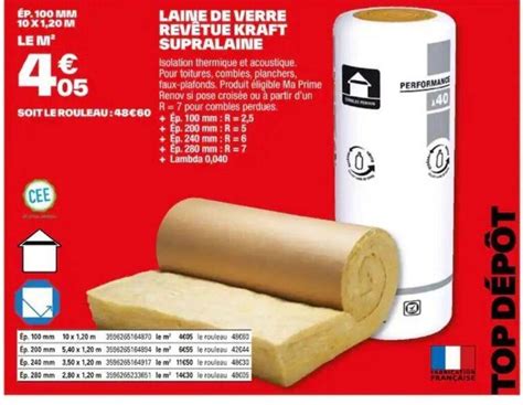 Promo Laine De Verre Rev Tue Kraft Supralaine Chez Brico D P T