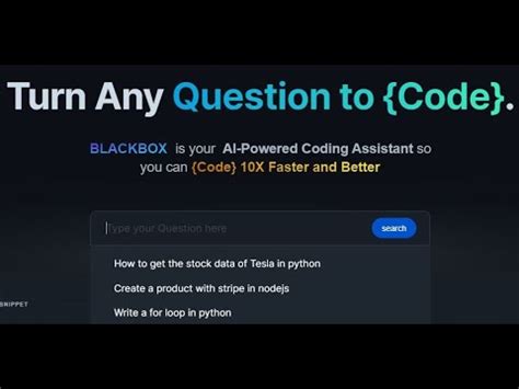 Turn Any Question To Code BLACKBOX New AI Can Help You In Coding YouTube