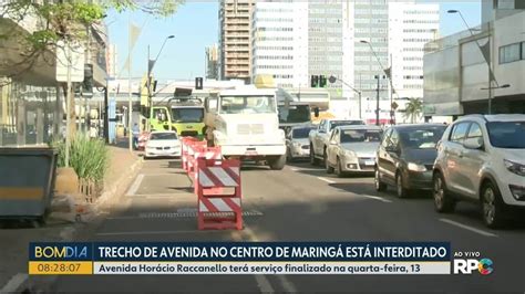 Trecho Da Avenida De Maring Interditado Para Obras Pavimenta O