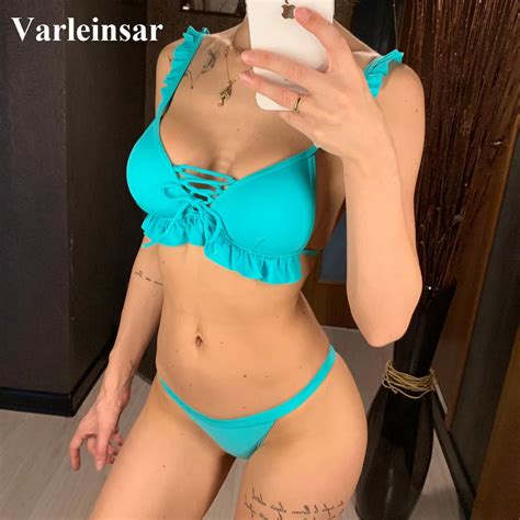 New Push Up Swimsuit Female Swimwear Women Two Pieces Bikini Set