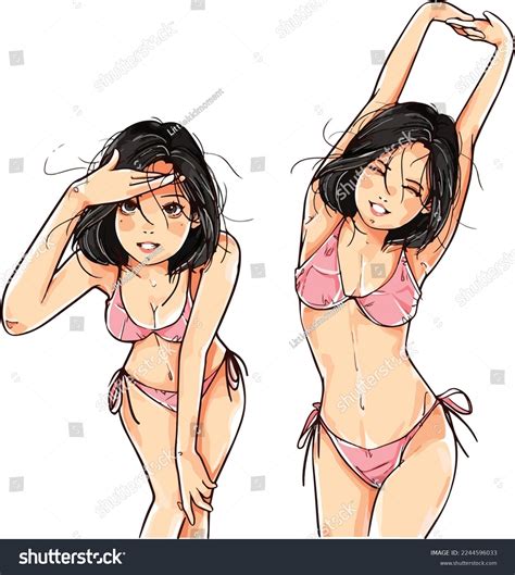 Anime Bikini Sexy Girl Drawing Vector Stock Vector Royalty Free 2244596033 Shutterstock