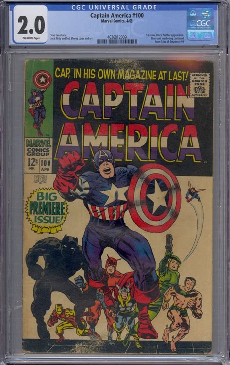 Captain America Cgc St Issue Black Panther Jack Kirby Comic