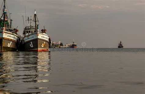 Old Fishing Boats in a Harbour at Sunset, Old Fishing Ships, Old Wood ...