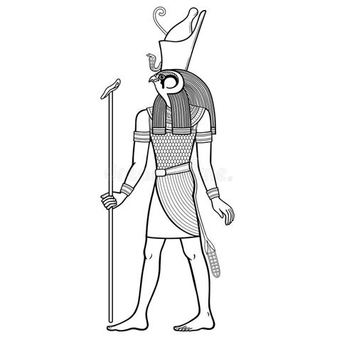 Egyptian Symbol Falcon Ancient Horus God Stock Illustrations 319