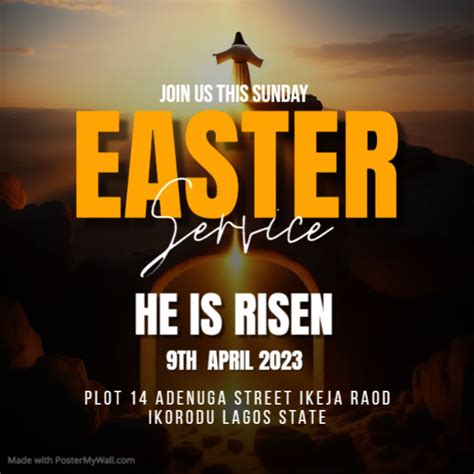 Easter Sunday Service Ads Template Postermywall