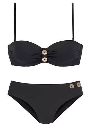 Black Underwired Bandeau Bikini By Vivance Swimwear365