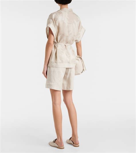 Linen Top In Beige Brunello Cucinelli Mytheresa