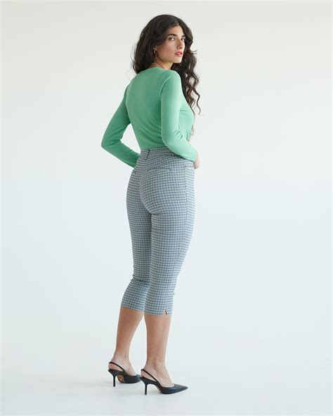 Pantalon capri à jambe étroite et taille haute L Iconique Petite