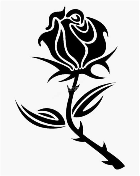 Black Rose Drawing Clip Art - Black Rose Line Art, HD Png Download - kindpng