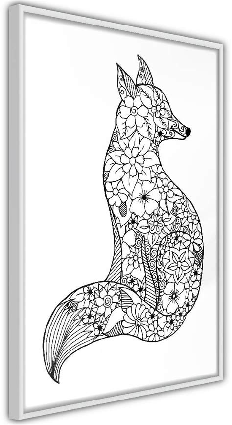 Juliste Artgeist Flower Fox kehyskartongilla kehyksillä eri kokoja