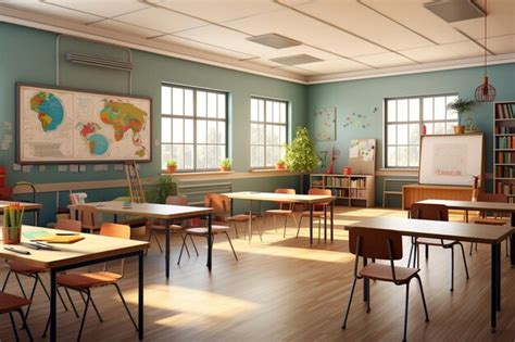 Premium AI Image | Elementary school classroom with students working ...