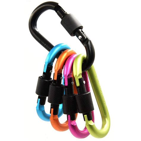 Pcs D Ring Key Chain Aluminum Alloy Carabiner Locking Clip Hook For