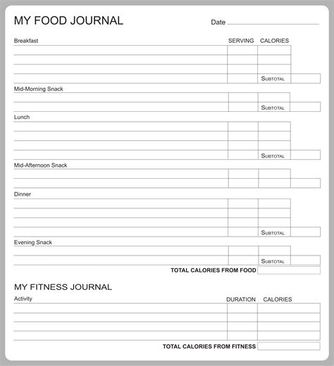 7 Day Food Journal 10 Free Pdf Printables Printablee