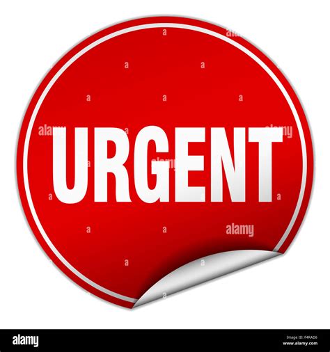 urgent round red sticker isolated on white Stock Photo - Alamy