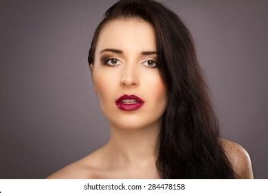 Brunette Closeup Beautiful Woman Posing On Stock Photo Shutterstock
