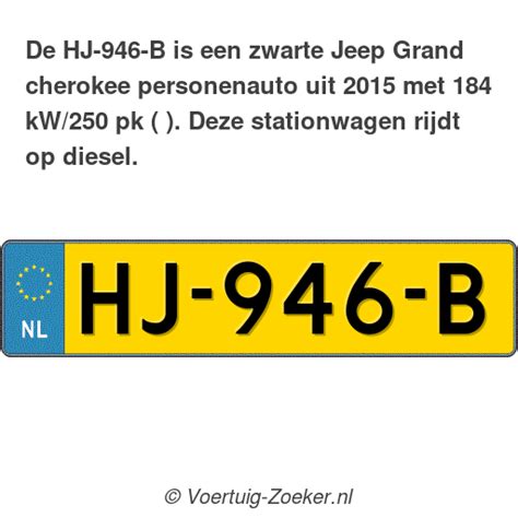 🚗 Kenteken HJ-946-B: Jeep Grand cherokee auto (HJ946B) · voertuig-zoeker.nl
